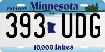 MN license plate 393UDG