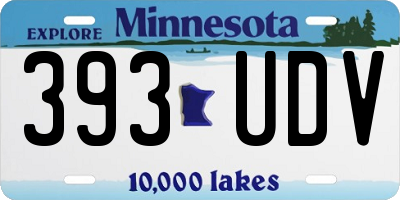 MN license plate 393UDV