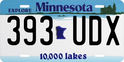 MN license plate 393UDX