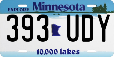 MN license plate 393UDY