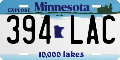 MN license plate 394LAC