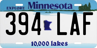 MN license plate 394LAF