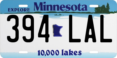 MN license plate 394LAL