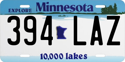MN license plate 394LAZ