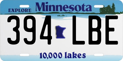 MN license plate 394LBE