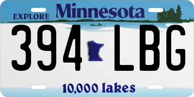 MN license plate 394LBG