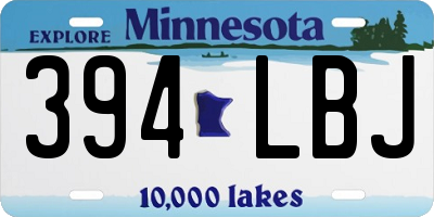 MN license plate 394LBJ