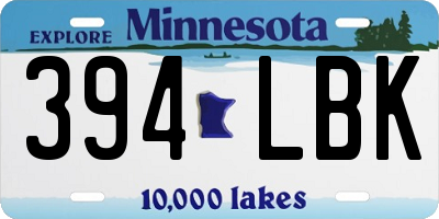 MN license plate 394LBK