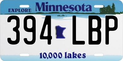 MN license plate 394LBP