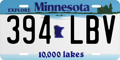 MN license plate 394LBV