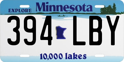 MN license plate 394LBY