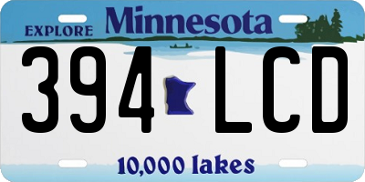 MN license plate 394LCD