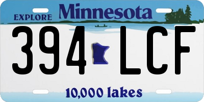 MN license plate 394LCF