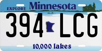 MN license plate 394LCG