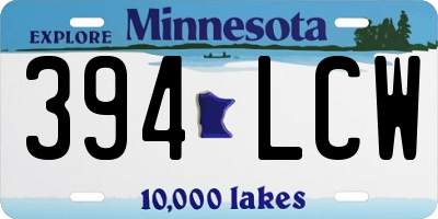 MN license plate 394LCW
