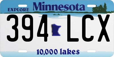 MN license plate 394LCX