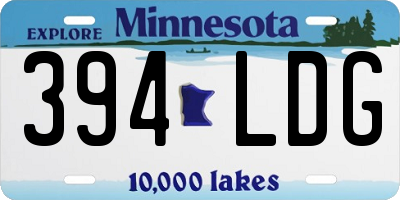 MN license plate 394LDG