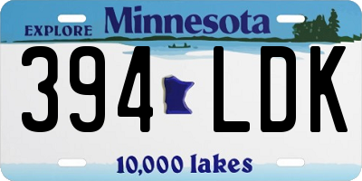 MN license plate 394LDK