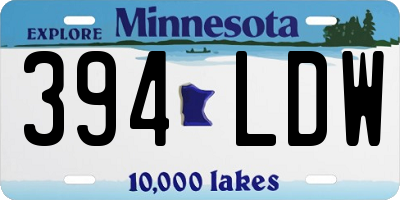MN license plate 394LDW