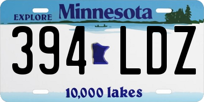 MN license plate 394LDZ