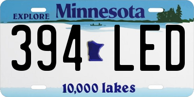 MN license plate 394LED