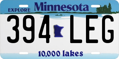 MN license plate 394LEG