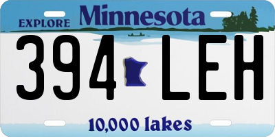 MN license plate 394LEH