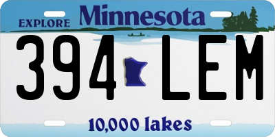 MN license plate 394LEM