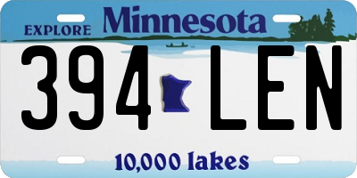 MN license plate 394LEN