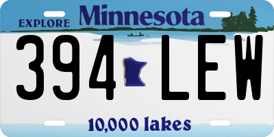 MN license plate 394LEW