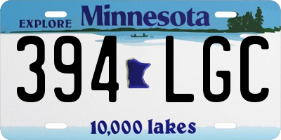MN license plate 394LGC