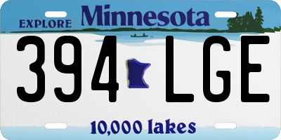 MN license plate 394LGE