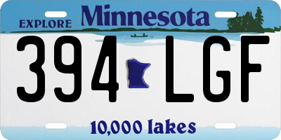 MN license plate 394LGF