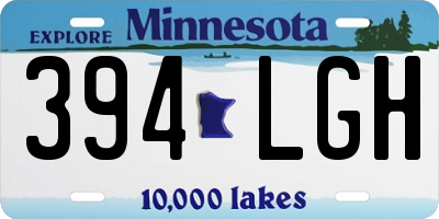 MN license plate 394LGH