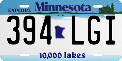 MN license plate 394LGI