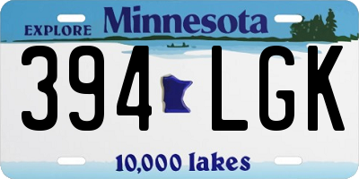MN license plate 394LGK