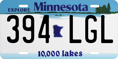 MN license plate 394LGL