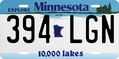 MN license plate 394LGN