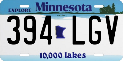 MN license plate 394LGV