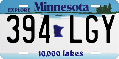 MN license plate 394LGY
