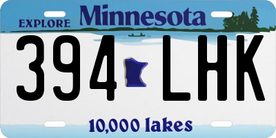 MN license plate 394LHK