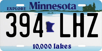 MN license plate 394LHZ