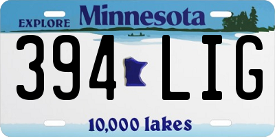 MN license plate 394LIG