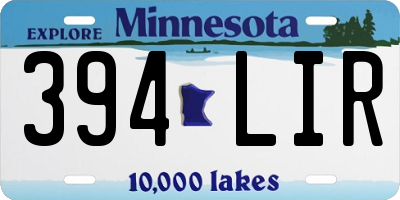 MN license plate 394LIR