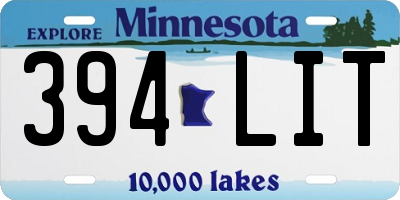 MN license plate 394LIT