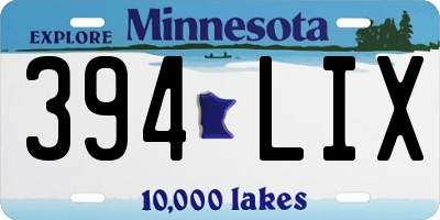 MN license plate 394LIX