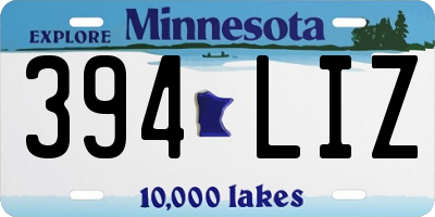 MN license plate 394LIZ