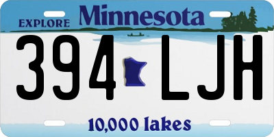 MN license plate 394LJH