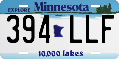 MN license plate 394LLF