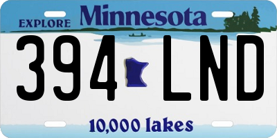 MN license plate 394LND